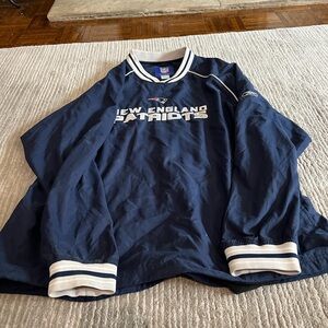 Reebok Navy White New England Patriots Pullover Hoodie